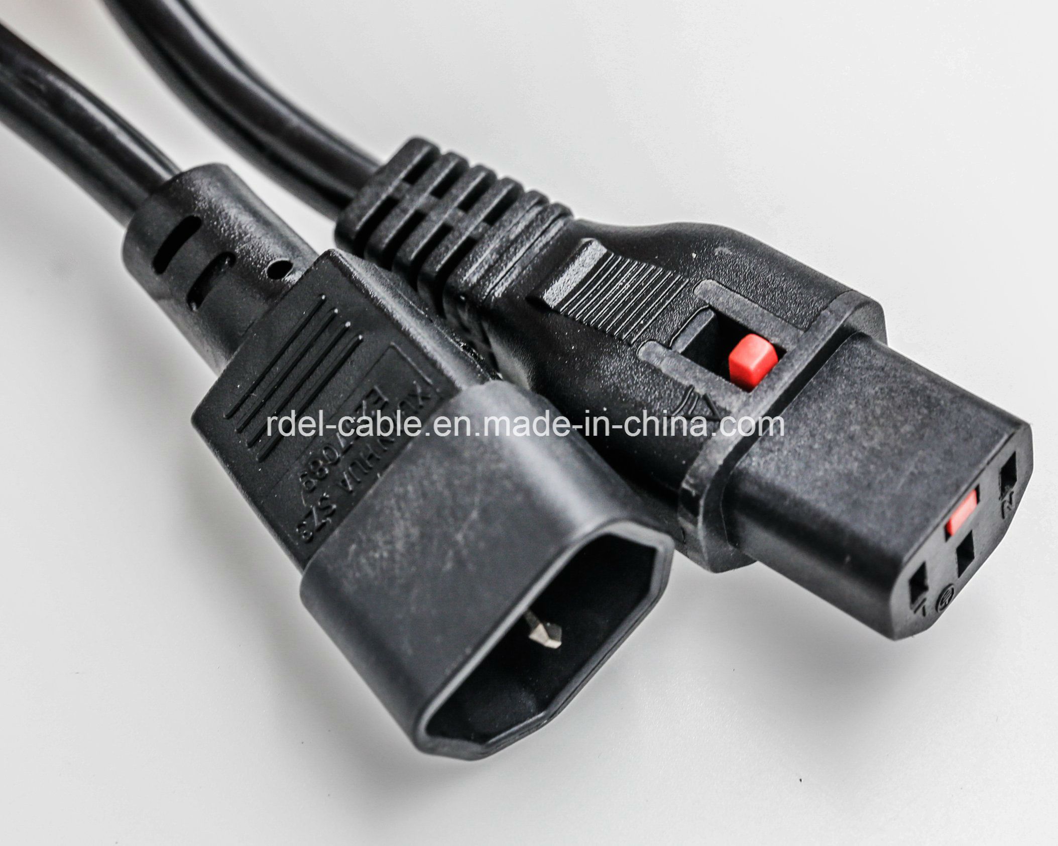 EU Standard 220V C13 C14 AC Power Cord Cable Locking