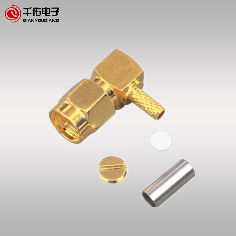 Plating Gold Right Angle Male SMA RF Connector