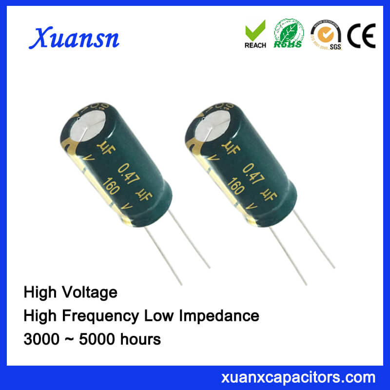 High Frequency 0.47UF 160V Aluminum Electrolytic Capacitor