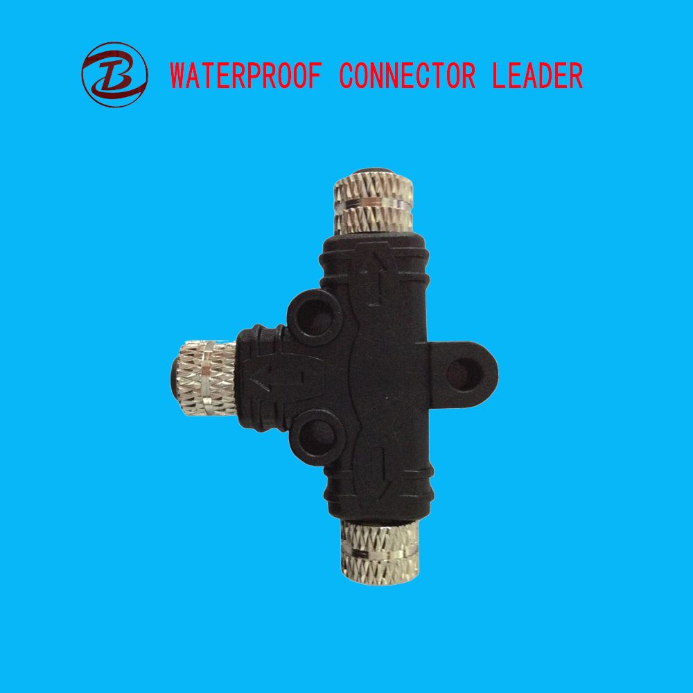 Assembly Screw Fixing 3 Way IP68 T Type Electrical Power Plug