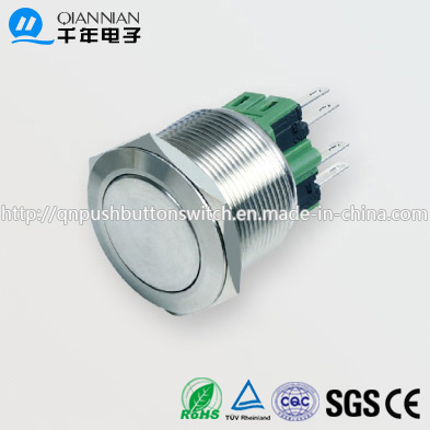 25mm 1no Nc/2no 2nc Resetable Self-Locking Flat Ringilluminated IP67 Ik10 Push Button Switch