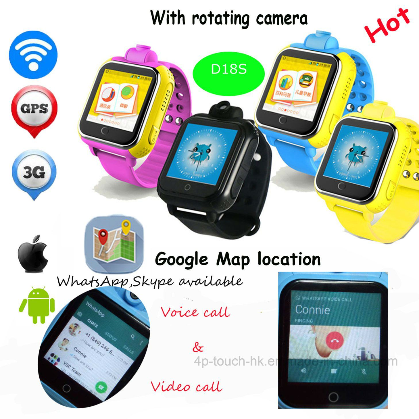 3G WiFi Camera Smart GPS Tracker with 2 Way Communication D18s