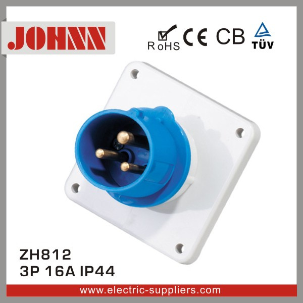 IP44 3p 16A Panel Mounted Industrial Plug