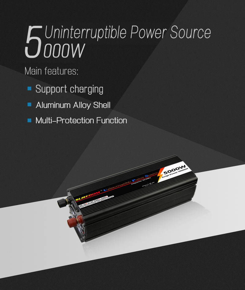 5000wups Factory Directly Selling DC to AC 12V 220V Power Inverter with Battery Charger