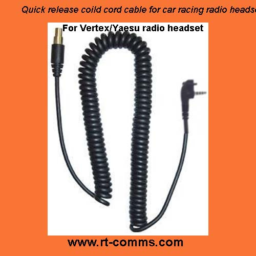 Vertex Standard Coil Cord Cable for Two Way Radio Race Headset