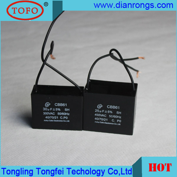 Metallzied Polypropylene Film Capacitor Cbb61 for Ceiling Fan