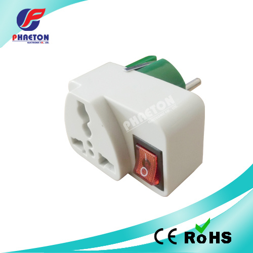AC DC Power Plug Adaptor Electrical Plug with Switch (pH3-1382)