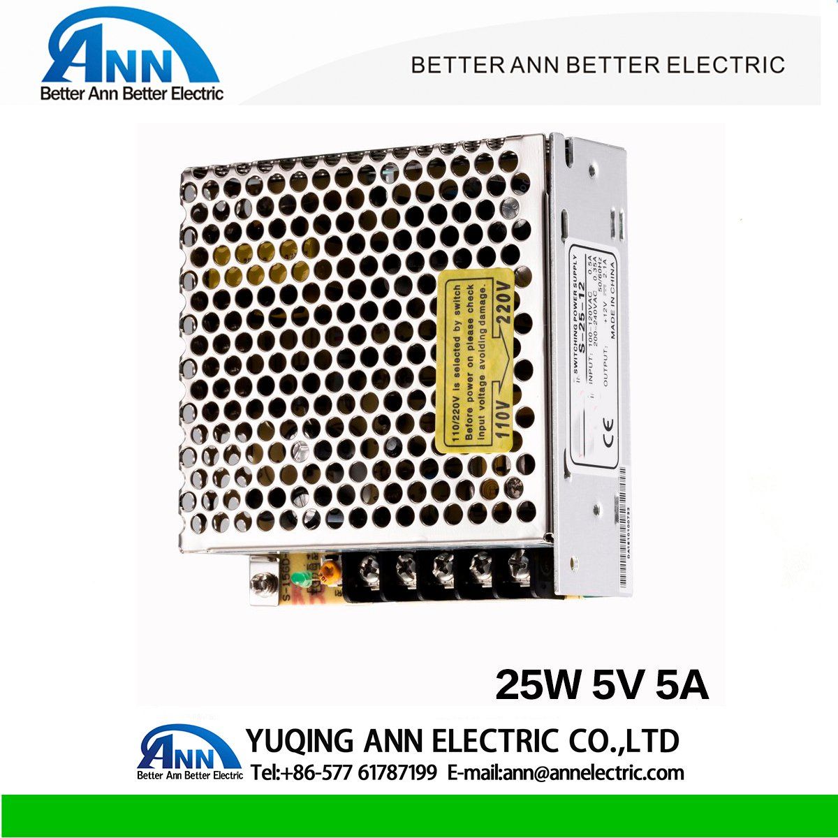 Single Output 25W 5V Swith Mode Power Supply (S-25-5) 12V 24V 48V
