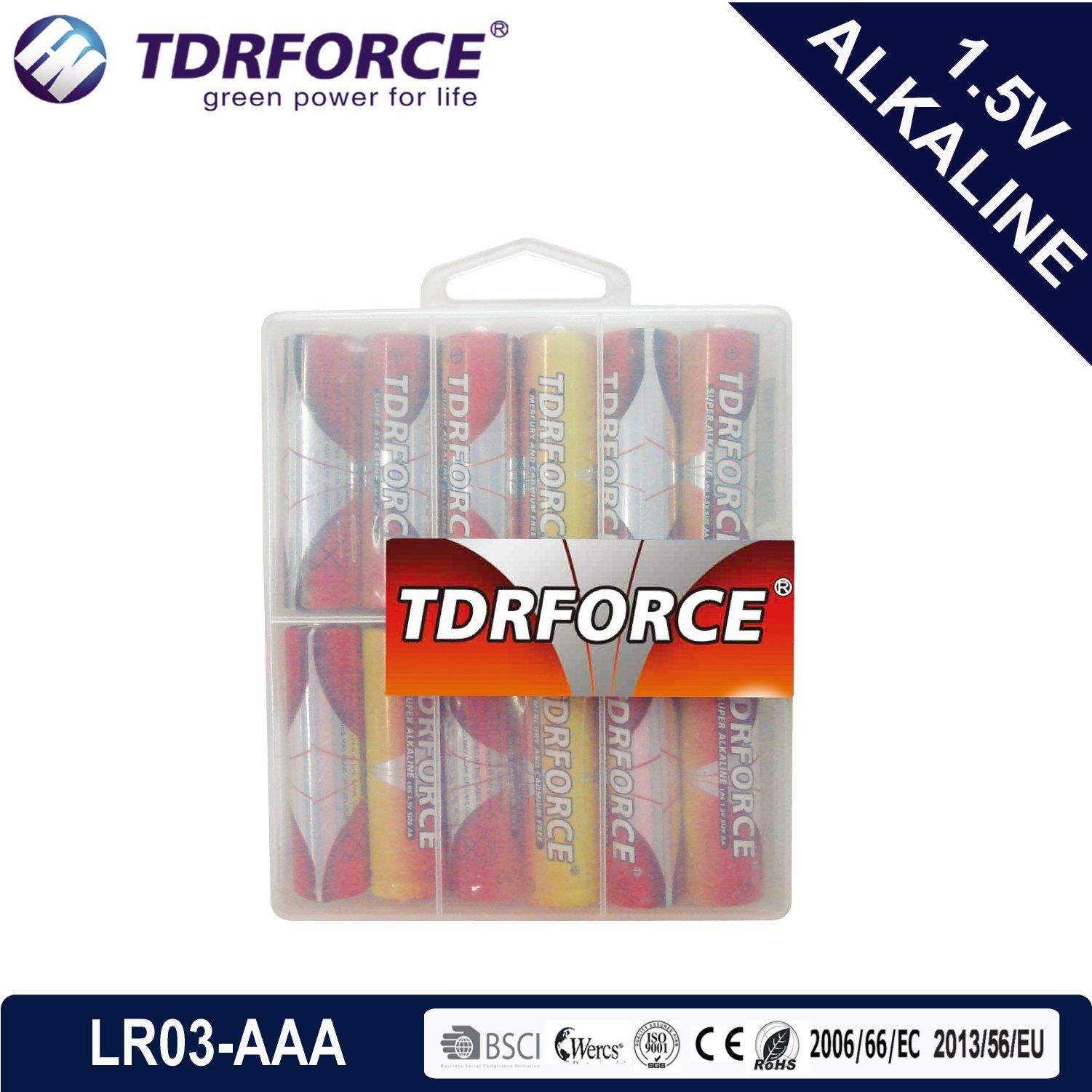 1.5volt Primary Dry Alkaline Battery with Ce/ISO 24PCS in PVC Box (D/C/AA/AAA/9V)