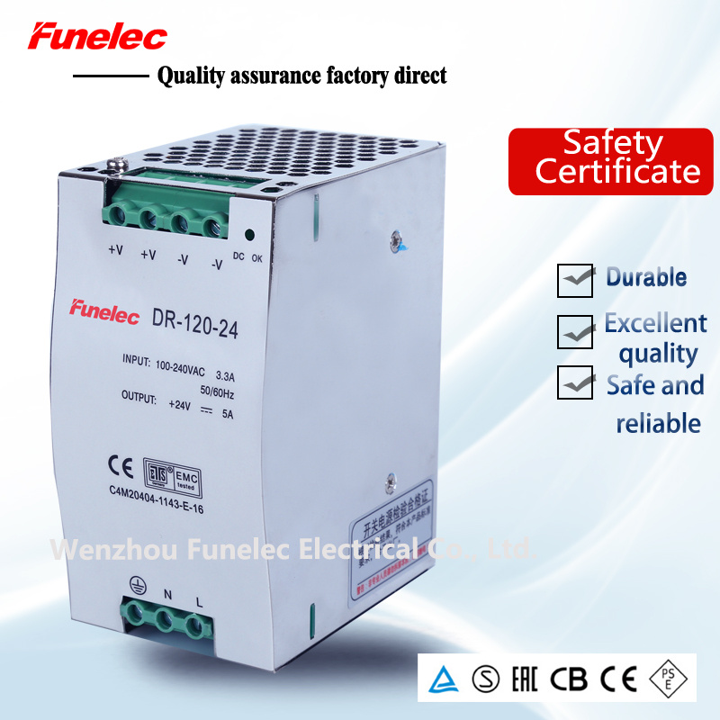 120W LED Electrical 24V 5A DIN Rail Power Supply Switch