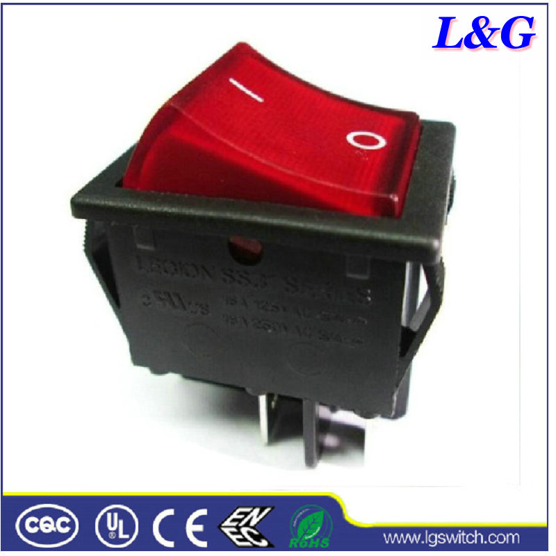 UL/ENEC Approved 4 Pin16A Rocker Button Switch for Heater