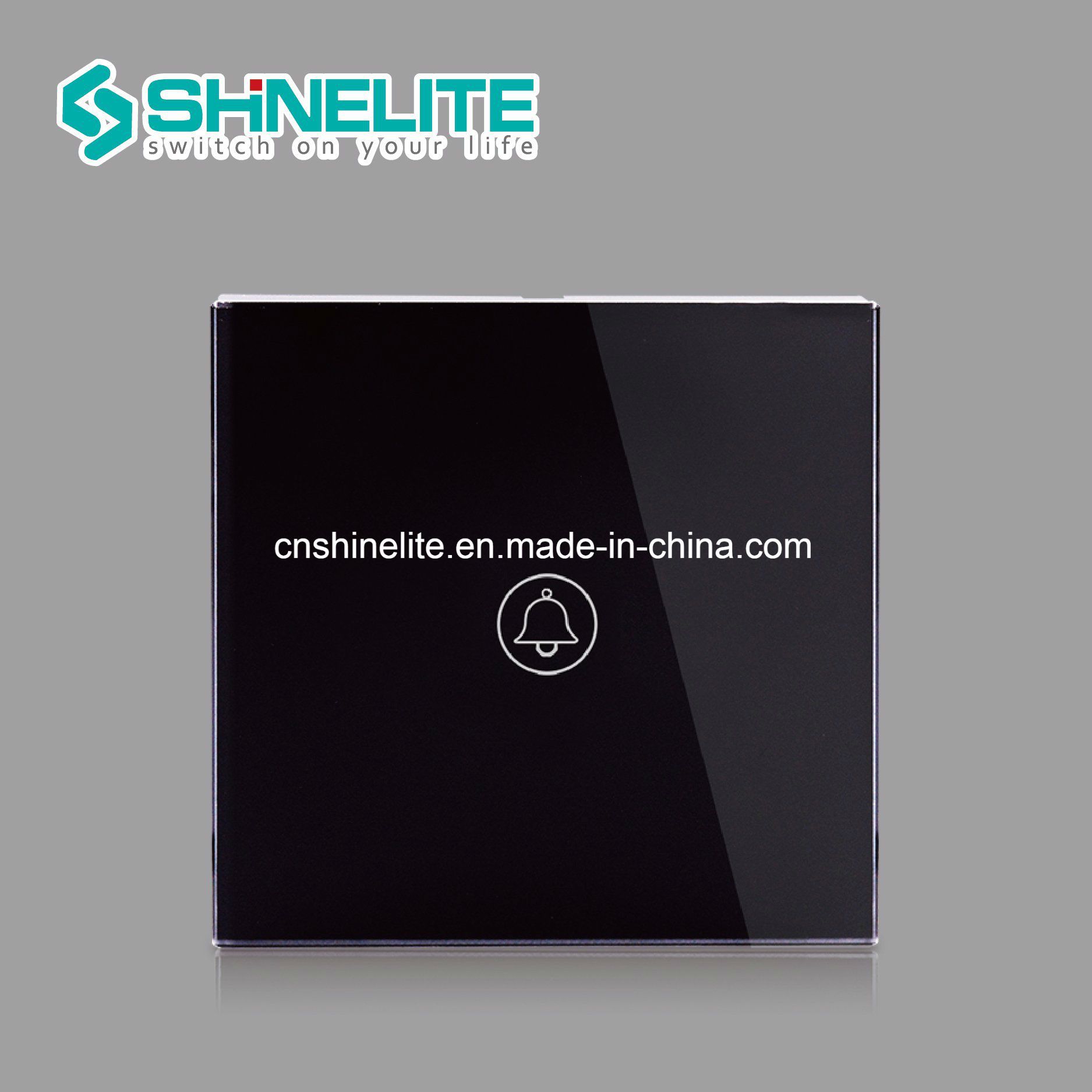 EU Standard Black Colour Glass Plate Touch Doorbell Switch