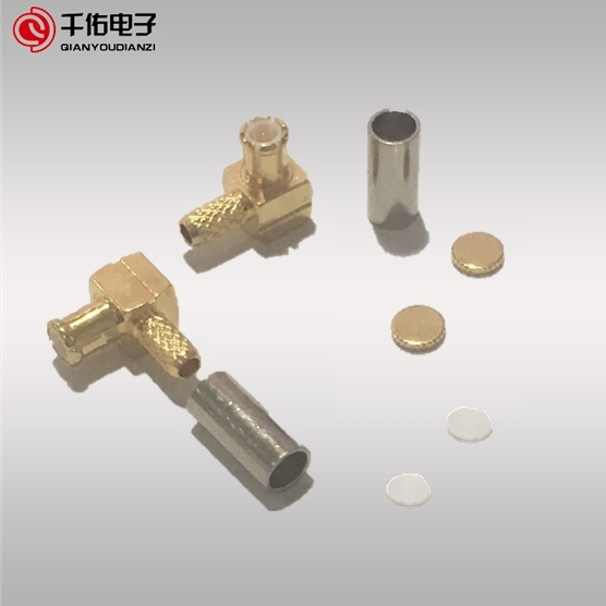 Right Angle Crimp Type Male MMCX RF Connector for LMR316