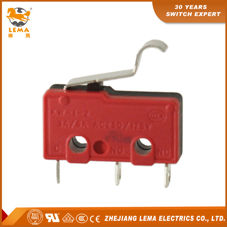 Lema Kw12-56 5A Bent Lever Welding Terminal Miniature Micro Switch