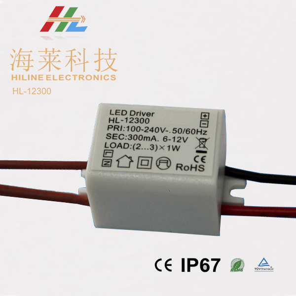 6-12V 300mA 1*3W Constant Current LED Driver