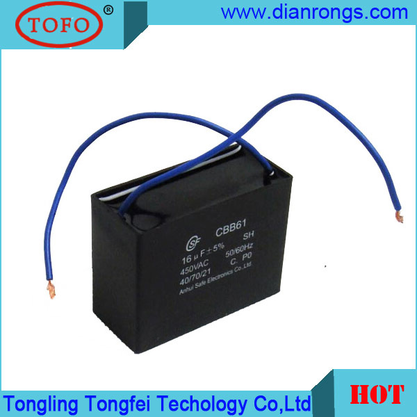 18UF Cbb61 Fan Capacitor Sh Polypropylene Capacitor