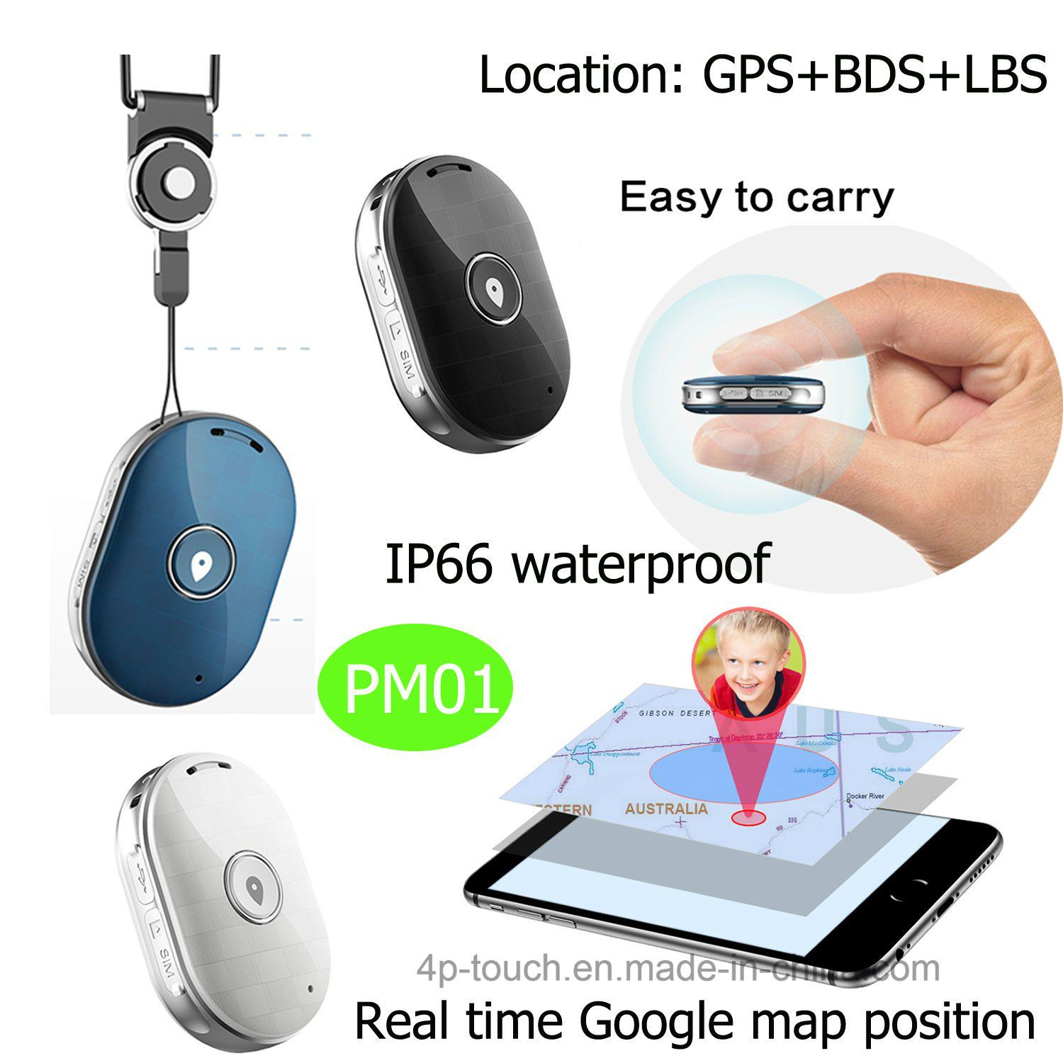 Newest Mini Pet GPS Tracker with Sos Button Pm01