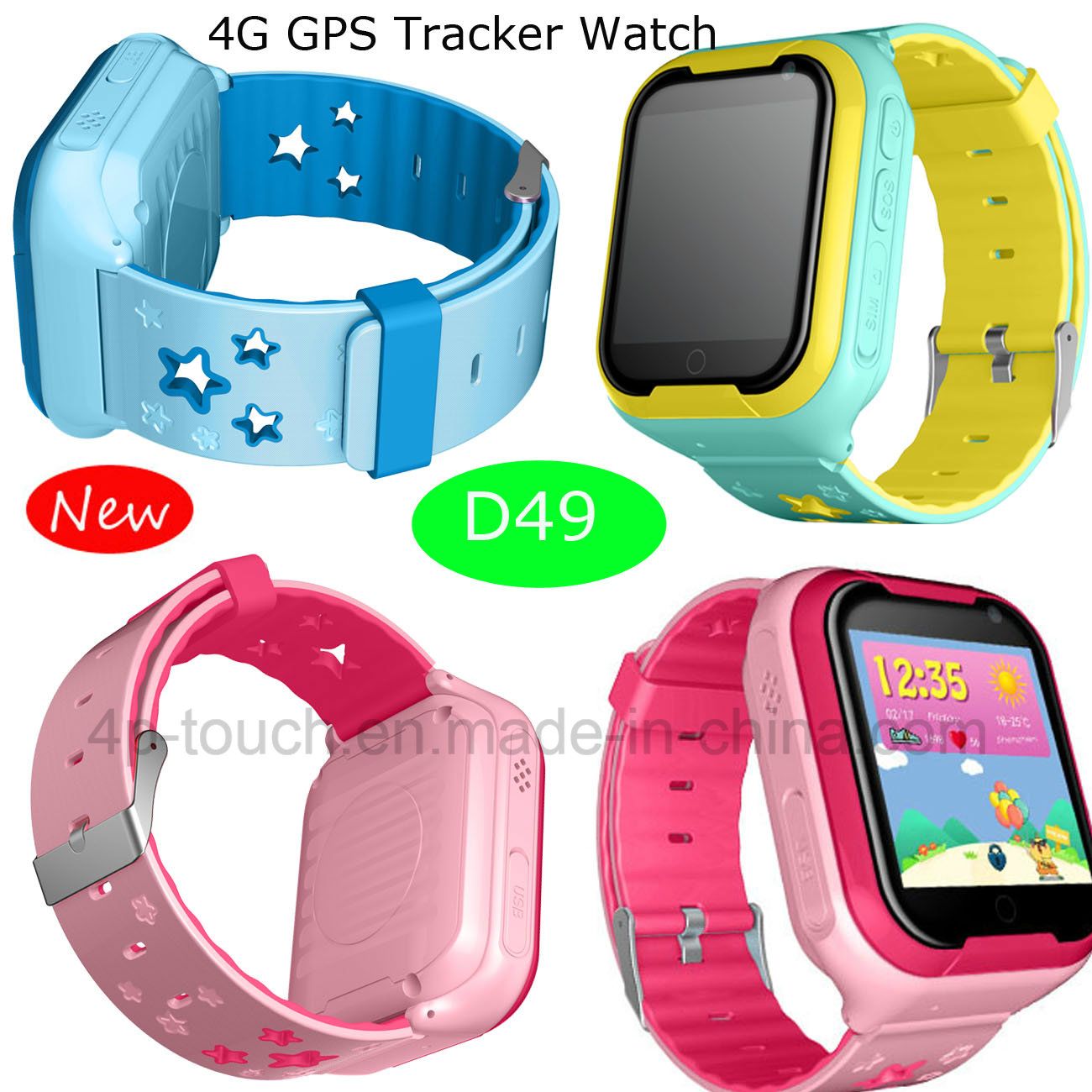Smart Kids GPS Tracker Watch with Sos&Video Call D49