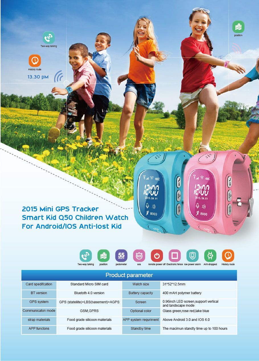 GSM Watch GPS Tracker for Children with Two-Way Communication Wt50-Ez