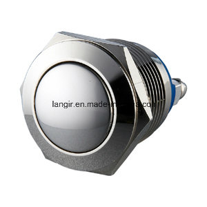 19mm Domed Head Momentary Normal Open Nickel Plated Brass Push Button Switch
