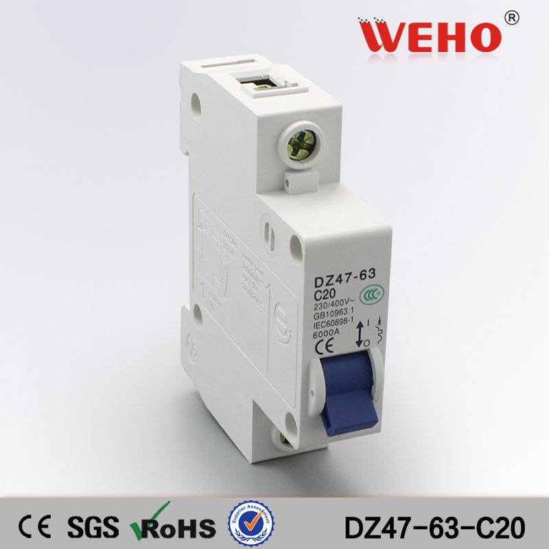 Best Sell Dz47 1p 20A MCB Mini Circuit Breaker