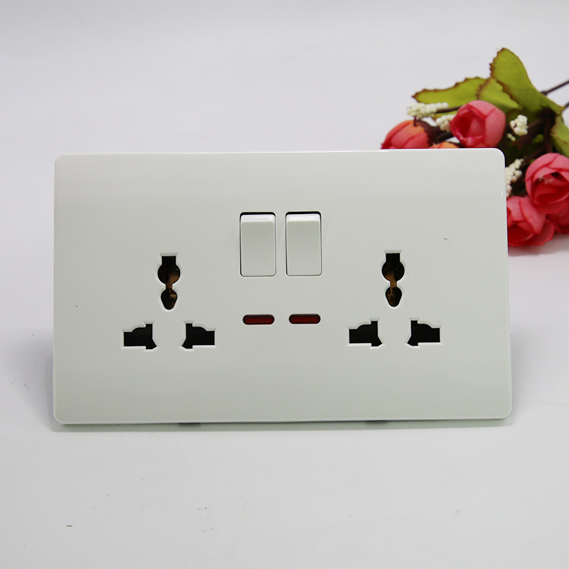 UK Standard Two Gang Switch 3pin Double Mf Socket W/N