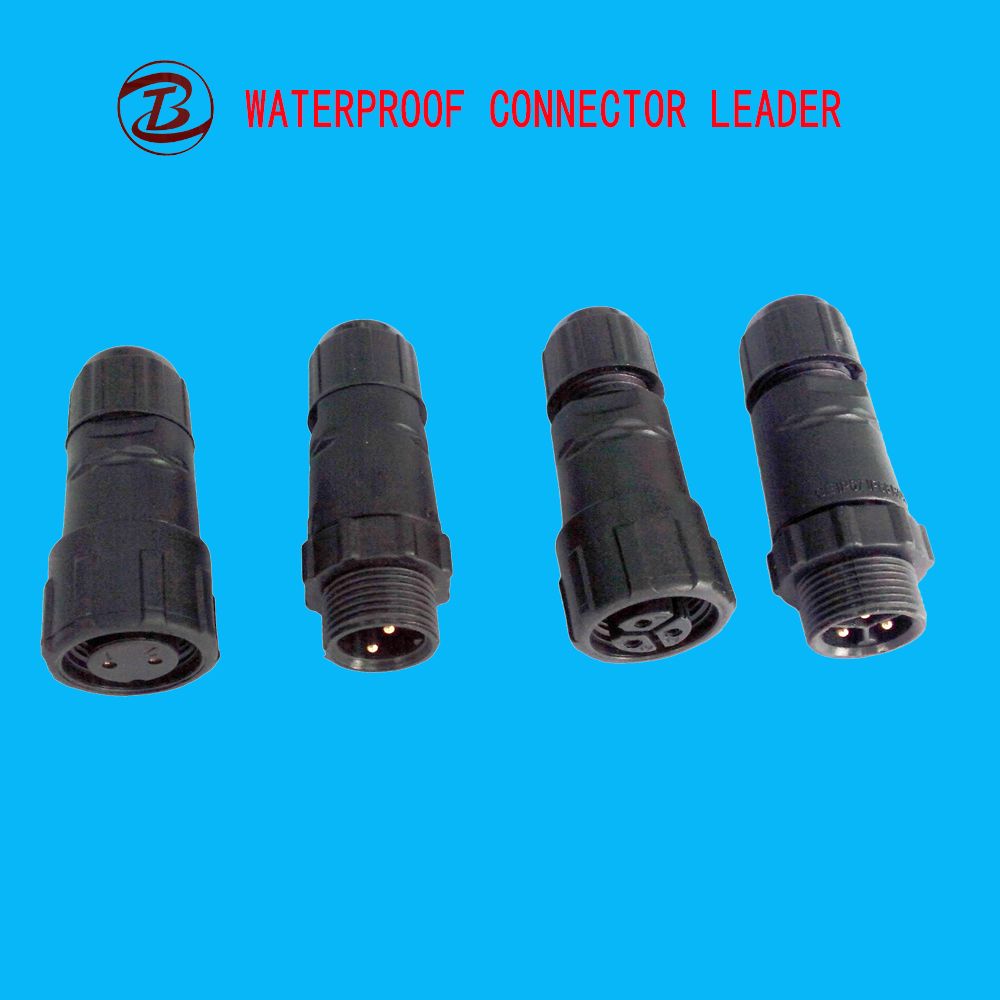 2 Pin Electrical Underwater Plastic IP68 Waterproof Connector