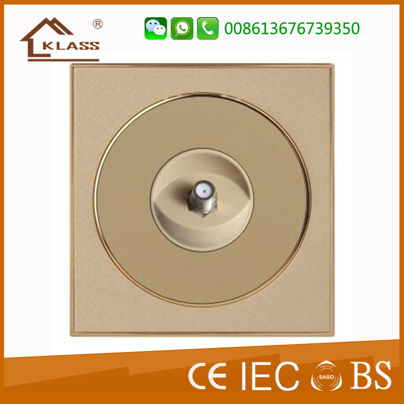 Golden Satellite Wall Socket, 2016 New Design Single Satellite Socket