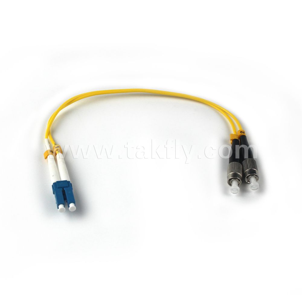 FC to LC OS2 Duplex Fiber Optic Patch Cord