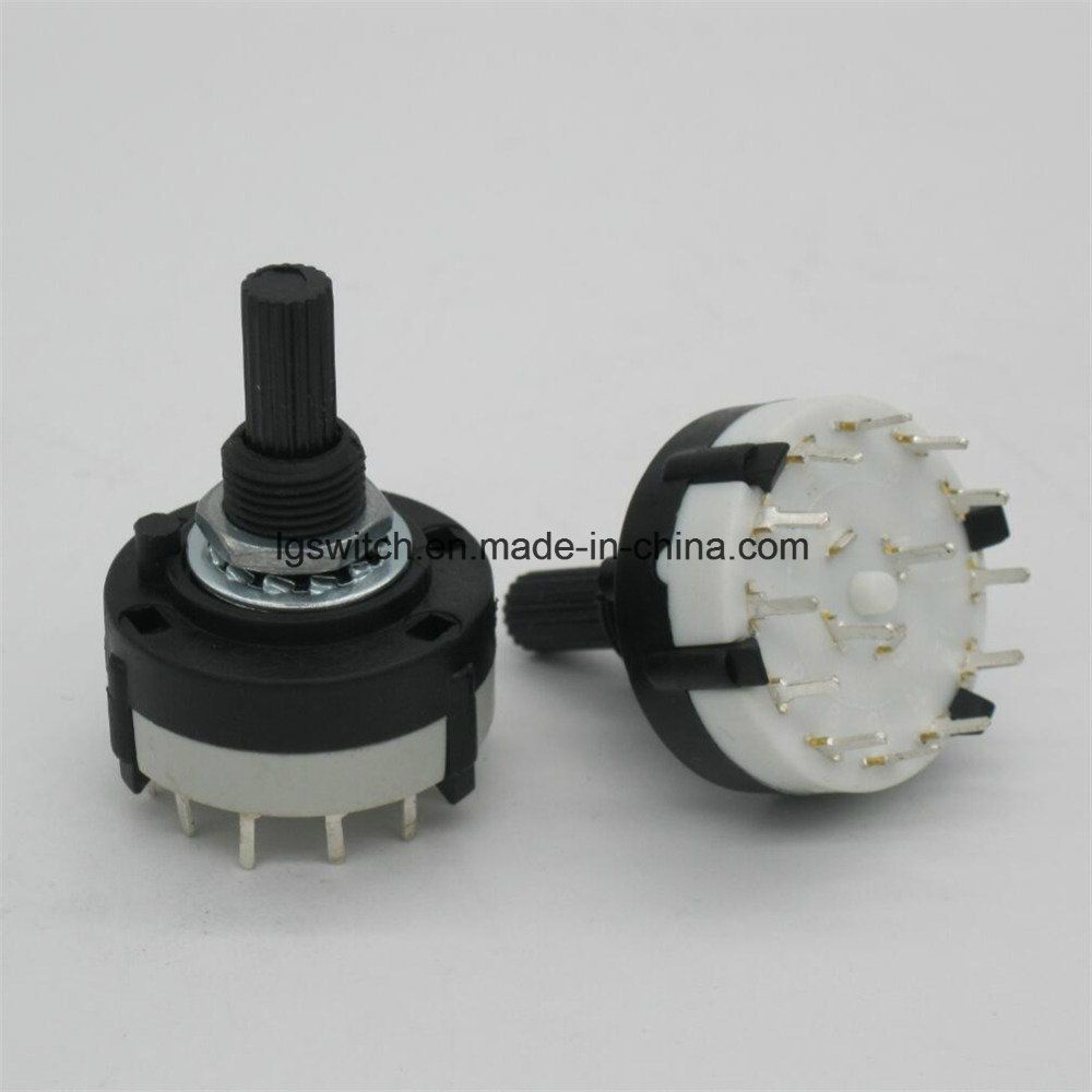 Rotary 4 Pole 3 Way PCB Mount Break Before Make Non-Shorting Switches