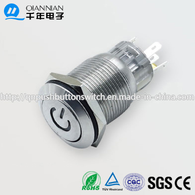 19mm Power Port Momentary 24V Blue Brass Push Button Switch