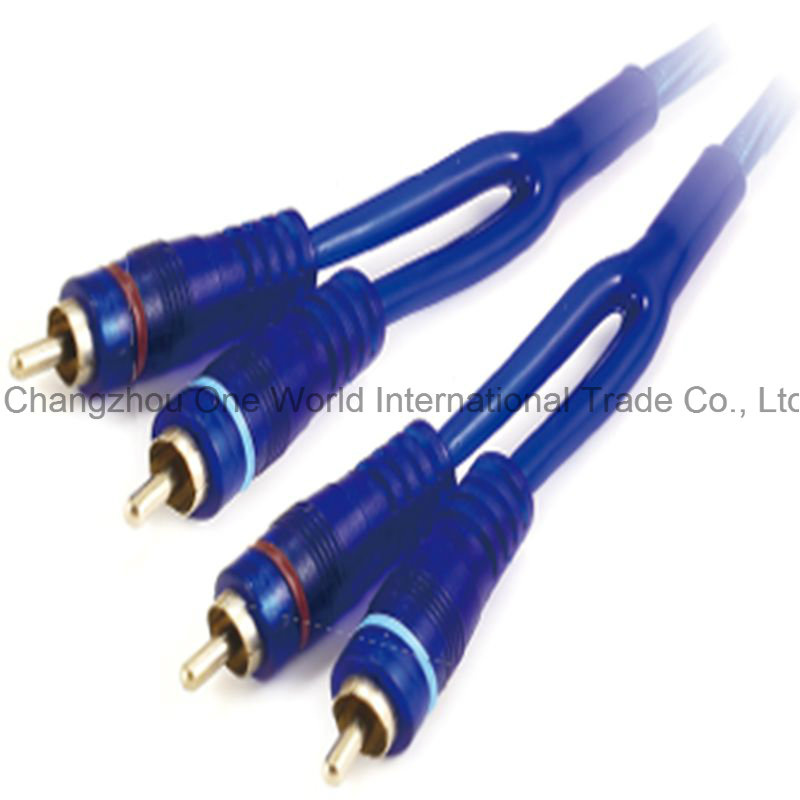 2 RCA Plugs - 2RCA Plugs Clear Cable, Y Type