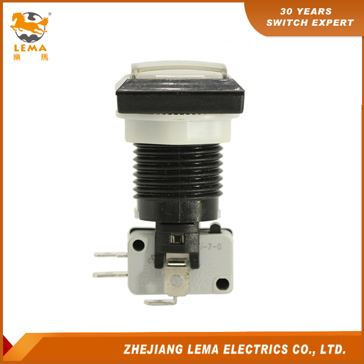 Electrical Square Plastic Push Button Switch White Pbs-008