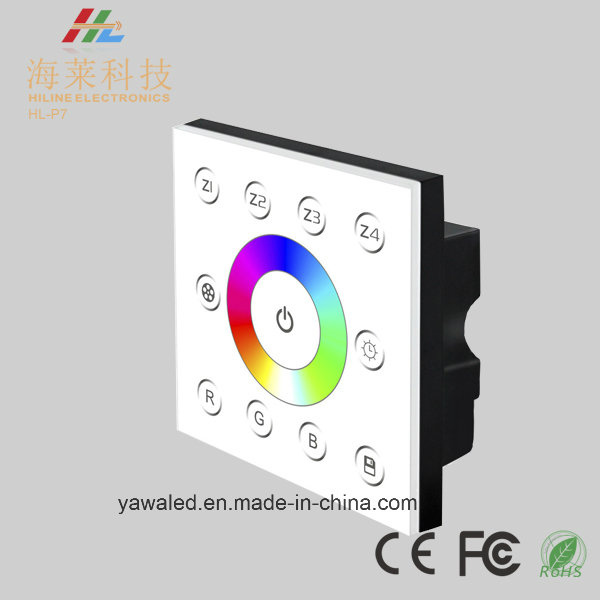 Wall-Mounted 12-24V DC 4 Zone RGBW 4CH DMX512 4CH LED Touch Panel Controller