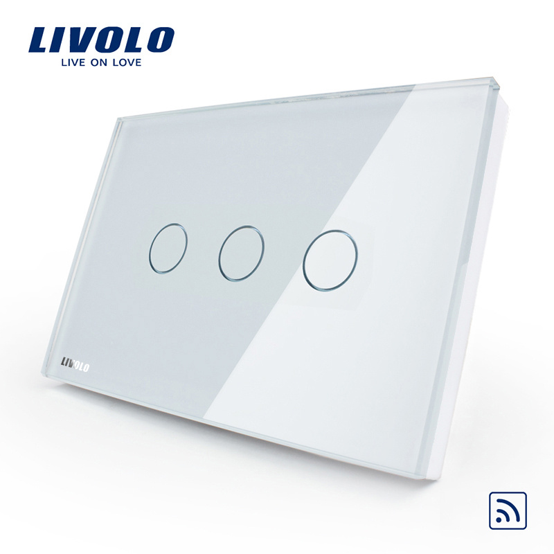 Livolo 2-Gangs 1-Way Home Wall Light Touch Switch, Vl-C303r-81/82