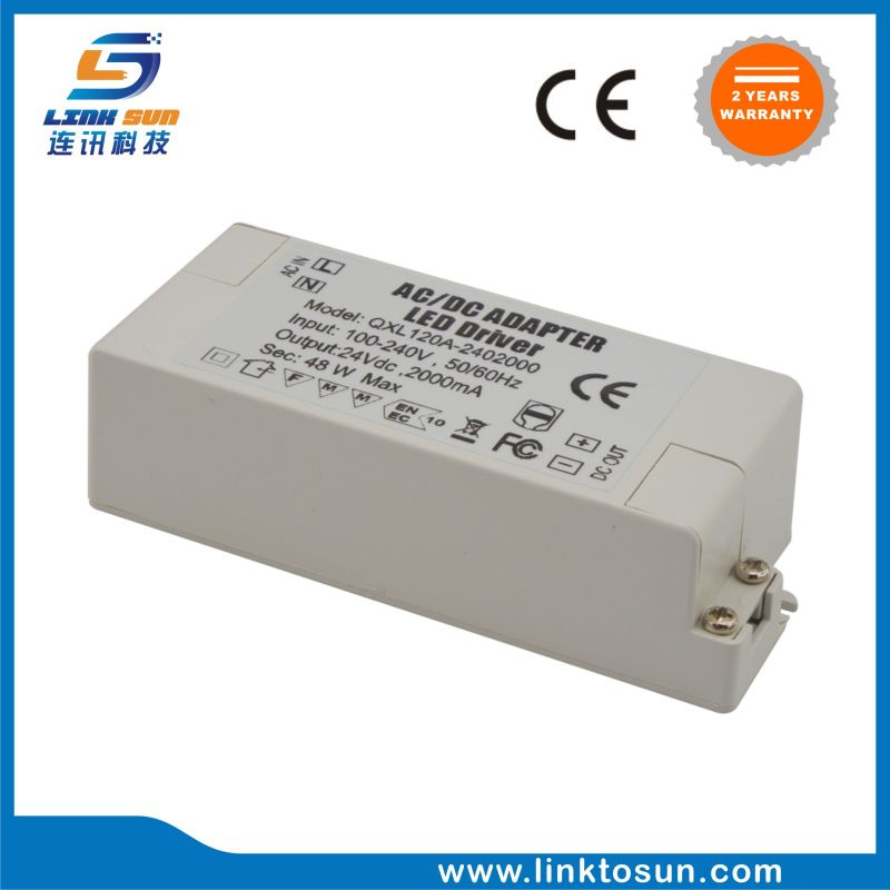 48W 24V 2A LED Power Supply for LED Strips with Ce FCC RoHS Certification