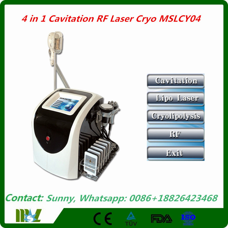 4 in 1 Factory Price Diode Laser Slimming Cryolipolysis Fat Freezing Cavitation Machine Mslcy04