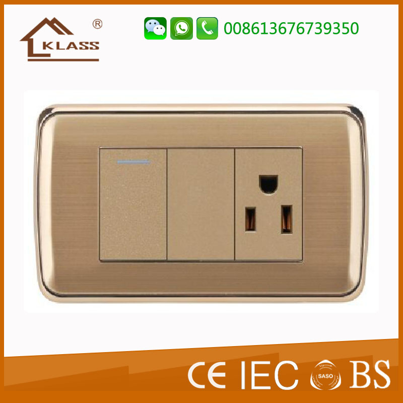 Hot Selling Metal 2gang 3pole Wall Socket