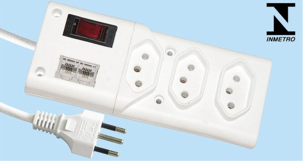 3 Outlets RJ45 Brazil Power Strip 3m