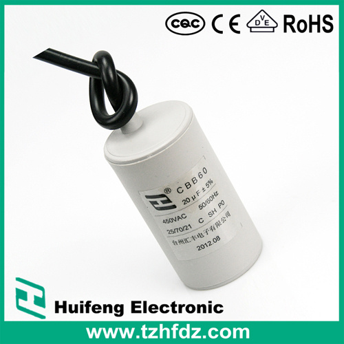 Cbb60 AC Motor Run Cable 450V 250V Film Capacitor