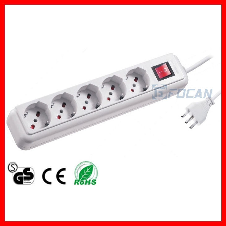 6 Gang Extension Socket, AC Extension Cord Cable Cord with with Child Protector Switch