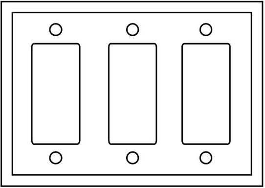 3-Gang Decora/GFCI Device Decora Wallplate, UL Listing
