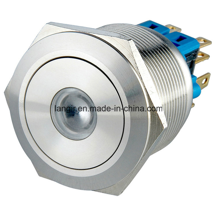 25mm Self-Locking 2no2nc DOT LED Waterproof Push Button Switch
