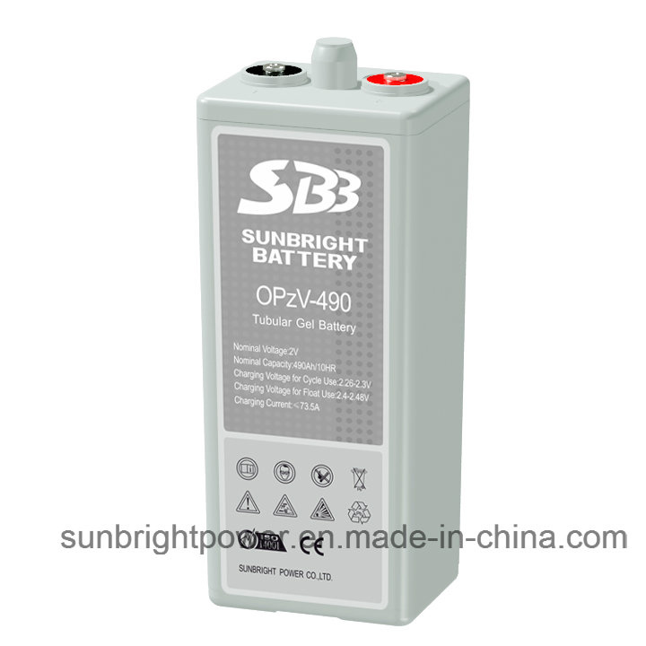 2V490ah Solar Telecom Long Deep Cycle Gel Opzv Battery