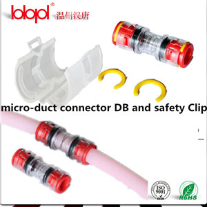 Reinforced Micro-Duct Connector dB for 7mm and Safely Clips, Microduct Connector