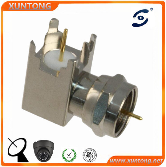 PCB Mount F Male Right Angle RF Coaxial Connector