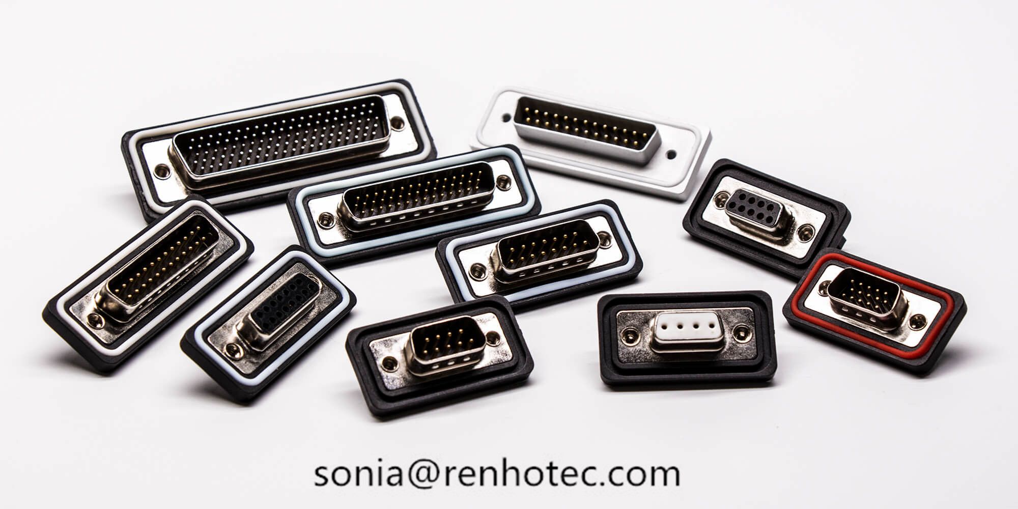IP67/68 Waterproof dB 9/15/25/26/44/37/50/62 Machine Pin for PCB or Solder Connector
