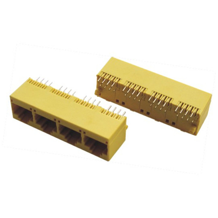 1*4 Yellow Top-Entry RJ45 Connector