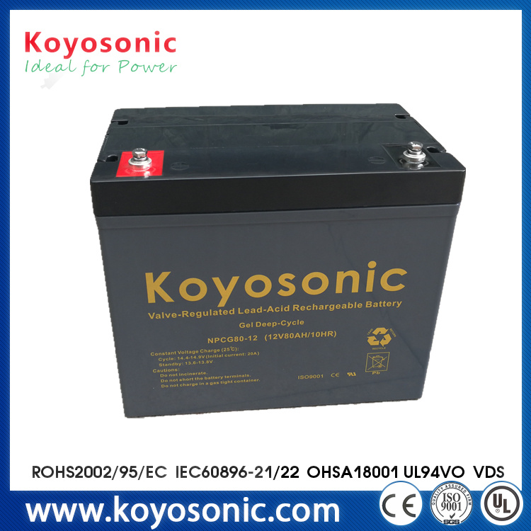 Gel 12V 80ah Deep Cycle Solar Battery for Home Power System