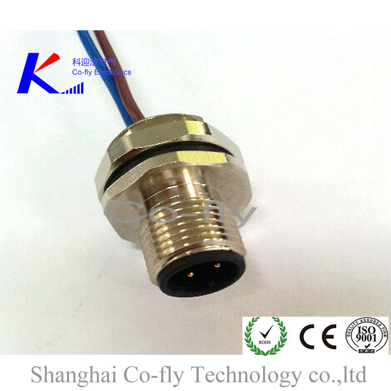 M12 Male 2, 3, 4, 5, 6, 8, 12, 17 Pin Panel Connector Plug with Cable